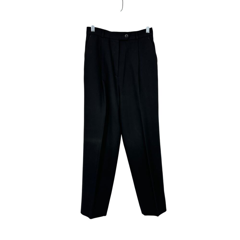 VTG Bernard Zins Wool Trouser Pants Womens Sz 8 Black Pleated Front *28" Inseam